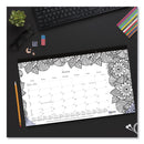 Blueline Monthly Desk Pad Calendar, DoodlePlan Coloring Pages, 17.75 x 10.88, Black Binding, Clear Corners, 12-Month (Jan-Dec): 2023