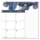 Blueline Monthly Desk Pad Calendar, Gold Detail Floral Artwork, 22 x 17, Black Binding, Clear Corners, 12-Month (Jan-Dec): 2023
