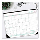 Brownline EcoLogix Monthly Desk Pad Calendar, 22 x 17, White/Green Sheets, Black Binding/Corners, 12-Month (Jan to Dec): 2023
