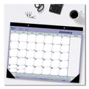 Blueline Monthly Desk Pad Calendar, 21.25 x 16, White/Blue/Green Sheets, Black Binding, Black Corners, 12-Month (Jan to Dec): 2023