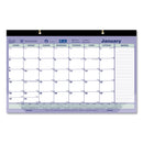 Brownline Monthly Desk Pad Calendar, 17.75 x 10.88, White/Blue/Green Sheets, Black Binding, Clear Corners, 12-Month (Jan to Dec): 2023
