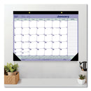 Blueline Monthly Desk Pad Calendar, 21.25 x 16, White/Blue/Green Sheets, Black Binding, Black Corners, 12-Month (Jan to Dec): 2023