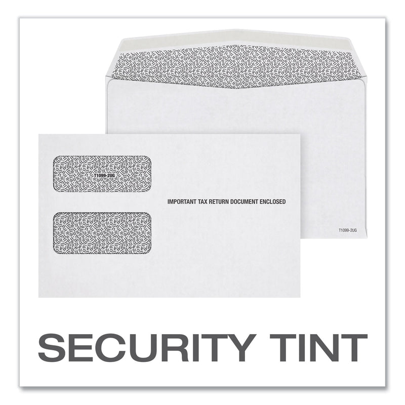 TOPS 1099 Double Window Envelope, Commercial Flap, Gummed Closure, 5.63 x 9, White, 24/Pack