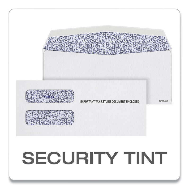 TOPS 1099 Double Window Envelope, Commercial Flap, Gummed Closure, 3.75 x 8.75, White, 24/Pack