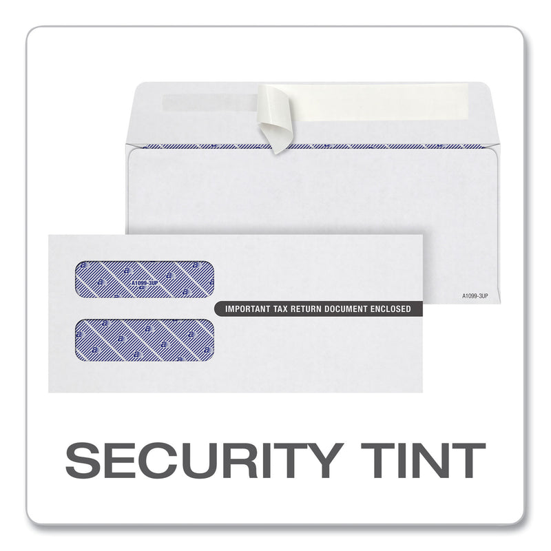 TOPS 1099 Double Window Envelope, Commercial Flap, Self-Adhesive Closure, 3.75 x 8.75, White, 24/Pack