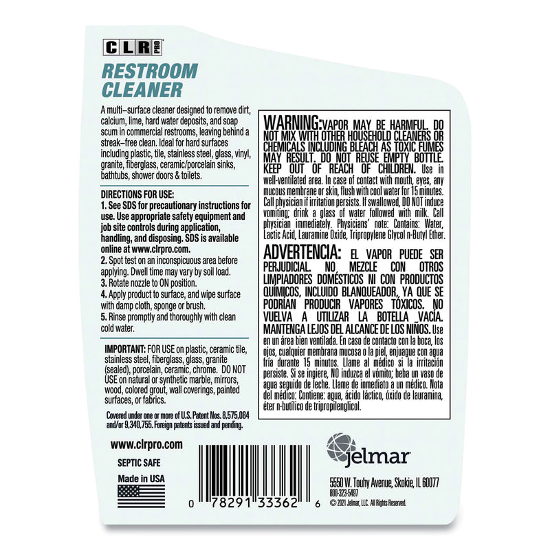 CLR PRO Restroom Cleaner, 32 oz Pump Spray, 6/Carton