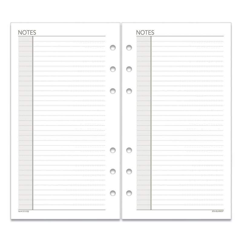 AT-A-GLANCE Lined Notes Pages for Planners/Organizers, 6.75 x 3.75, White Sheets, Undated