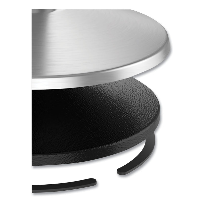 Tatco Adjusta-Tape Crowd Control Stanchion Base Only, Polished Aluminum, 14" Diameter, Silver, 2/Box