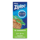 Ziploc Resealable Sandwich Bags, 1.2 mil, 6.5" x 5.88", Clear, 480/Carton