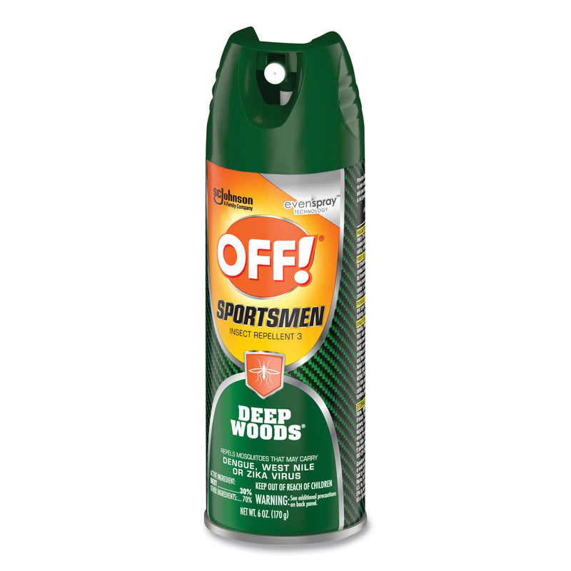 OFF! Deep Woods Sportsmen Insect Repellent, 6 oz Aerosol Spray, 12/Carton