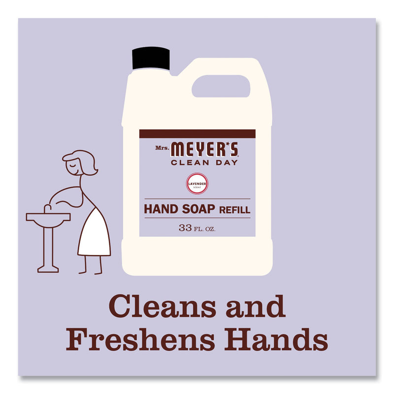 Mrs. Meyer's Clean Day Liquid Hand Soap, Lavender, 33 oz, 6/Carton