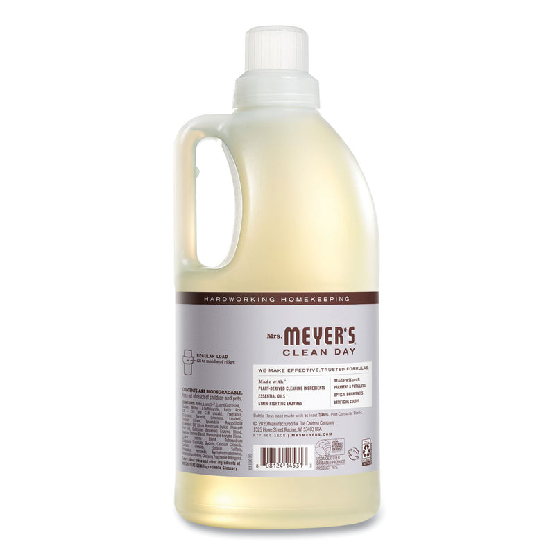 Mrs. Meyer's Liquid Laundry Detergent, Lavender Scent, 64 oz Bottle, 6/Carton