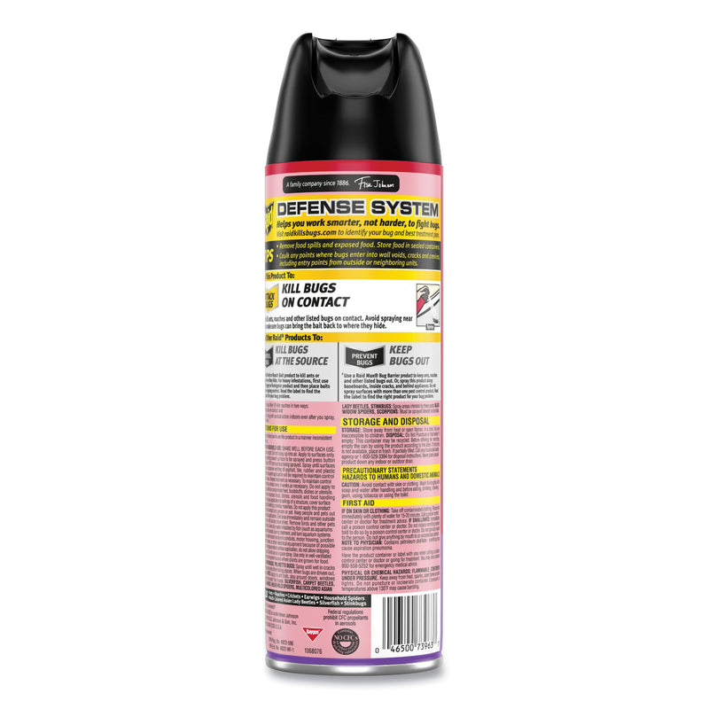 Raid Ant and Roach Killer, 17.5 oz Aerosol Spray, Lavender, 12/Carton