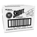 Shout Wipe and Go Instant Stain Remover, 4.7 x 5.9, 80 Packets/Carton
