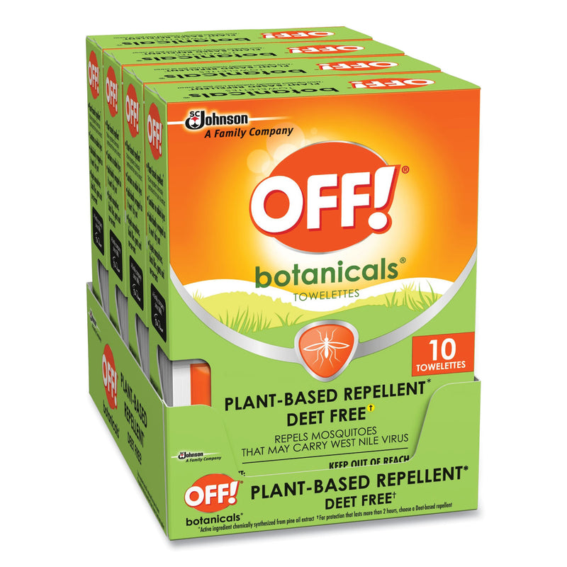 OFF! Botanicals Insect Repellant, Box, 10 Wipes/Pack, 8 Packs/Carton