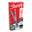 Sharpie S-Gel Fashion Barrel Gel Pen, Retractable, Medium 0.7 mm, Black Ink, Frost Blue Barrel, Dozen