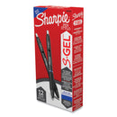 Sharpie S-Gel High-Performance Gel Pen, Retractable, Medium 0.7 mm, Blue Ink, Black Barrel, Dozen