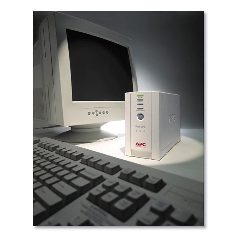 APC BK350 Back-UPS CS Battery Backup System, 6 Outlets, 350 VA, 1,020 J