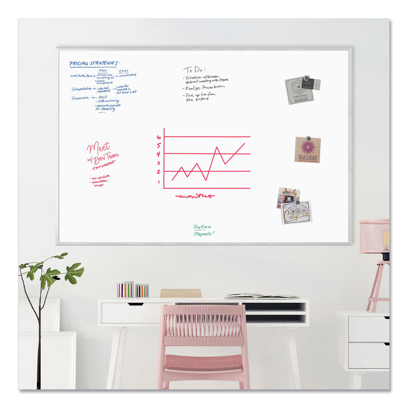 U Brands Magnetic Dry Erase Board with Aluminum Frame, 72 x 48, White Surface, Silver Frame