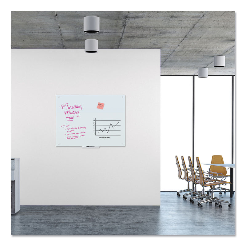 U Brands Glass Dry Erase Board, 48 x 36, White Surface