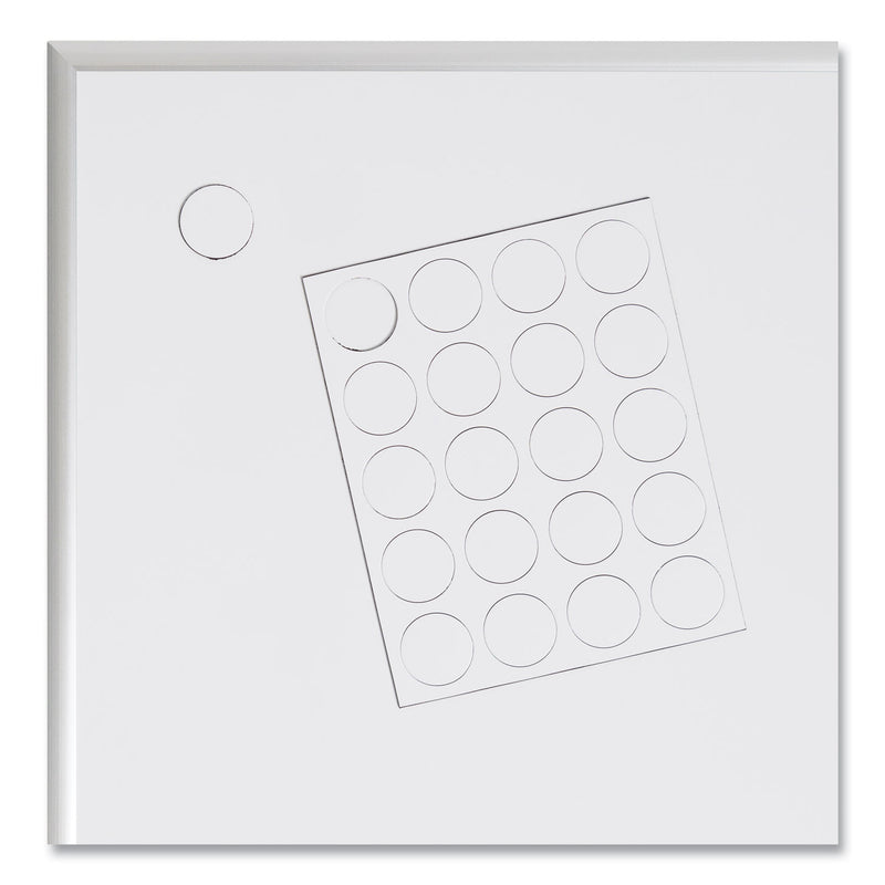 U Brands Heavy-Duty Board Magnets, Circles, White, 0.75" Diameter, 20/Pack