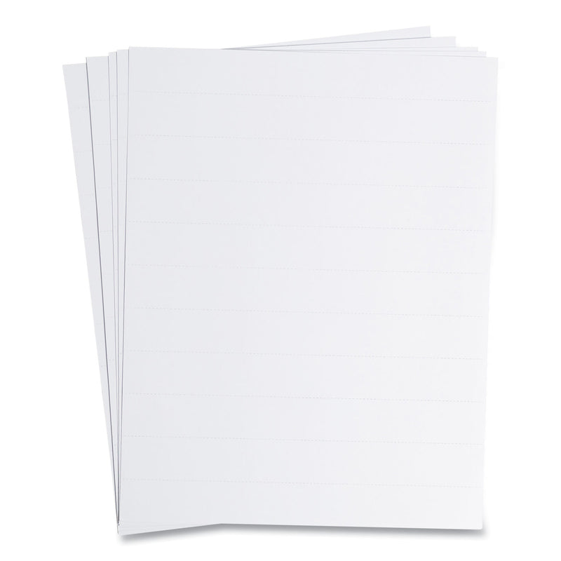 U Brands Data Card Replacement Sheet, 8.5 x 11 Sheets, Perforated at 2", White, 10/Pack