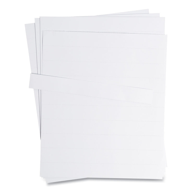 U Brands Data Card Replacement Sheet, 8.5 x 11 Sheets, Perforated at 2", White, 10/Pack