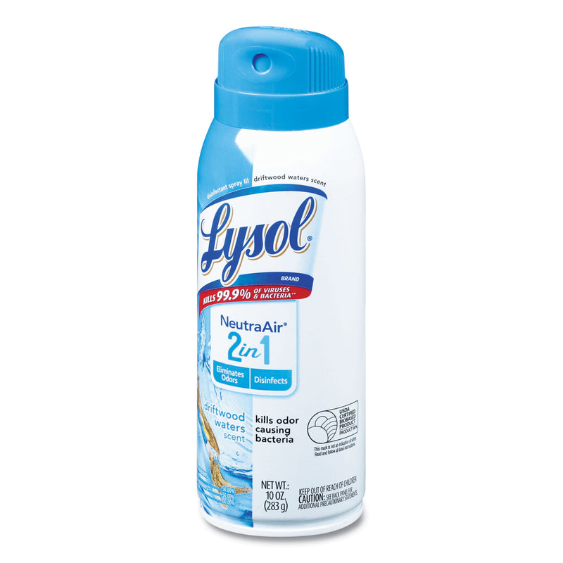 LYSOL 2 in 1 Disinfectant Spray III, Driftwood, 10 oz Aerosol Spray, 6/Carton