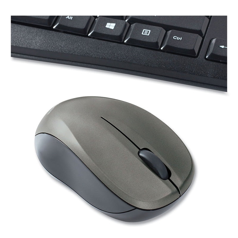 Verbatim Silent Wireless Mouse and Keyboard, 2.4 GHz Frequency/32.8 ft Wireless Range, Black