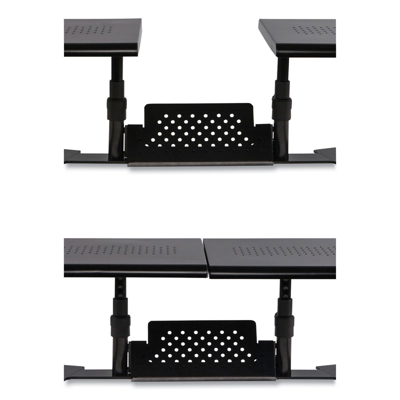 Allsop Metal Art ErgoTwin Dual Monitor Stand, 25.6 to 33.1 x 12.6 x 6.2 to 8.6, Black, Supports 20 lb/Shelf