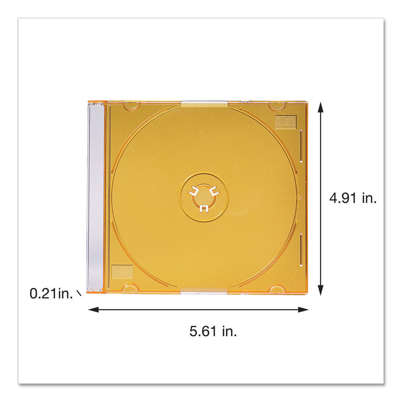 Verbatim CD/DVD Slim Case, Assorted Colors, 50/Pack