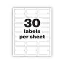 Avery PermaTrack Destructible Asset Tag Labels, Laser Printers, 0.75 x 2, White, 30/Sheet, 8 Sheets/Pack