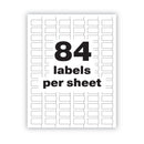 Avery PermaTrack Destructible Asset Tag Labels, Laser Printers, 0.5 x 1, White, 84/Sheet, 8 Sheets/Pack