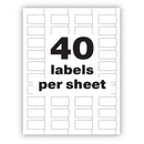 Avery PermaTrack Durable White Asset Tag Labels, Laser Printers, 0.75 x 1.5, White, 40/Sheet, 8 Sheets/Pack
