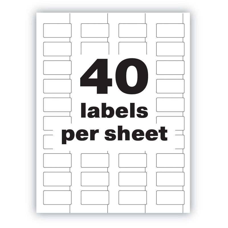 Avery PermaTrack Durable White Asset Tag Labels, Laser Printers, 0.75 x 1.5, White, 40/Sheet, 8 Sheets/Pack
