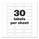 Avery PermaTrack Durable White Asset Tag Labels, Laser Printers, 0.75 x 2, White, 30/Sheet, 8 Sheets/Pack
