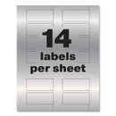 Avery PermaTrack Metallic Asset Tag Labels, Laser Printers, 1.25 x 2.75, Silver, 14/Sheet, 8 Sheets/Pack