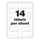 Avery PermaTrack Durable White Asset Tag Labels, Laser Printers, 1.25 x 2.75, White, 14/Sheet, 8 Sheets/Pack