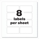 Avery PermaTrack Durable White Asset Tag Labels, Laser Printers, 2 x 3.75, White, 8/Sheet, 8 Sheets/Pack