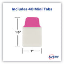 Avery Ultra Tabs Repositionable Tabs, Mini Tabs: 1" x 1.5", 1/5-Cut, Assorted Neon Colors, 40/Pack