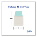 Avery Ultra Tabs Repositionable Tabs, Mini Tabs: 1" x 1.5", 1/5-Cut, Assorted Pastel Colors, 40/Pack