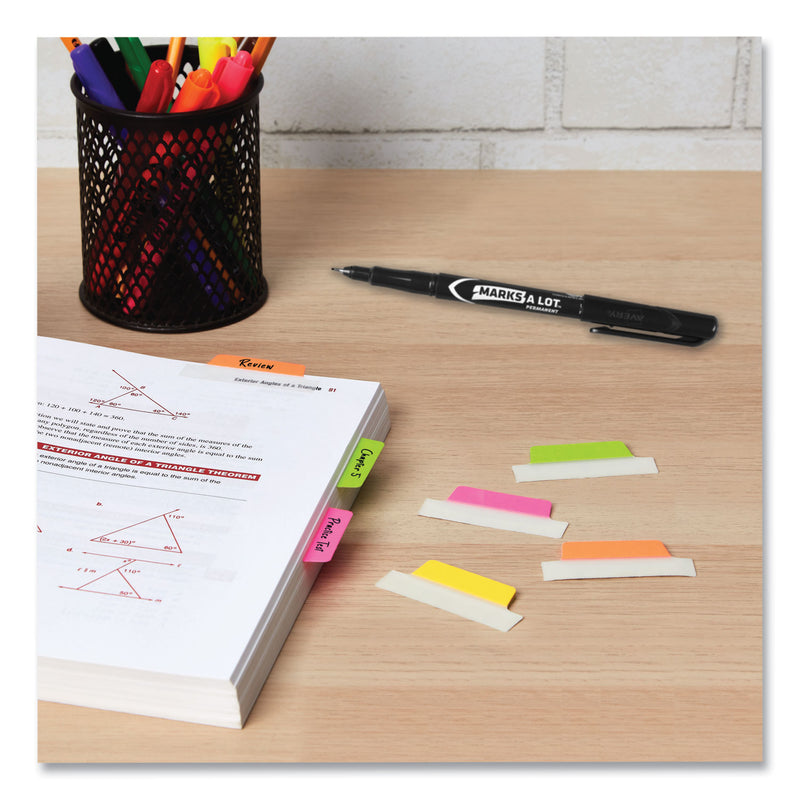 Avery Ultra Tabs Repositionable Tabs, Margin Tabs: 2.5" x 1", 1/5-Cut, Assorted Neon Colors, 24/Pack