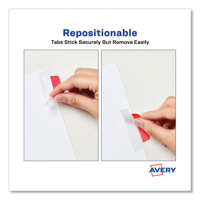 Avery Ultra Tabs Repositionable Tabs, Margin Tabs: 2.5" x 1", 1/5-Cut, Assorted Colors, 24/Pack