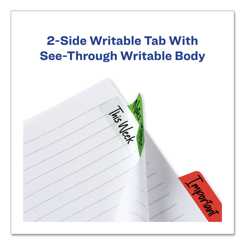 Avery Ultra Tabs Repositionable Tabs, Margin Tabs: 2.5" x 1", 1/5-Cut, Assorted Colors, 24/Pack
