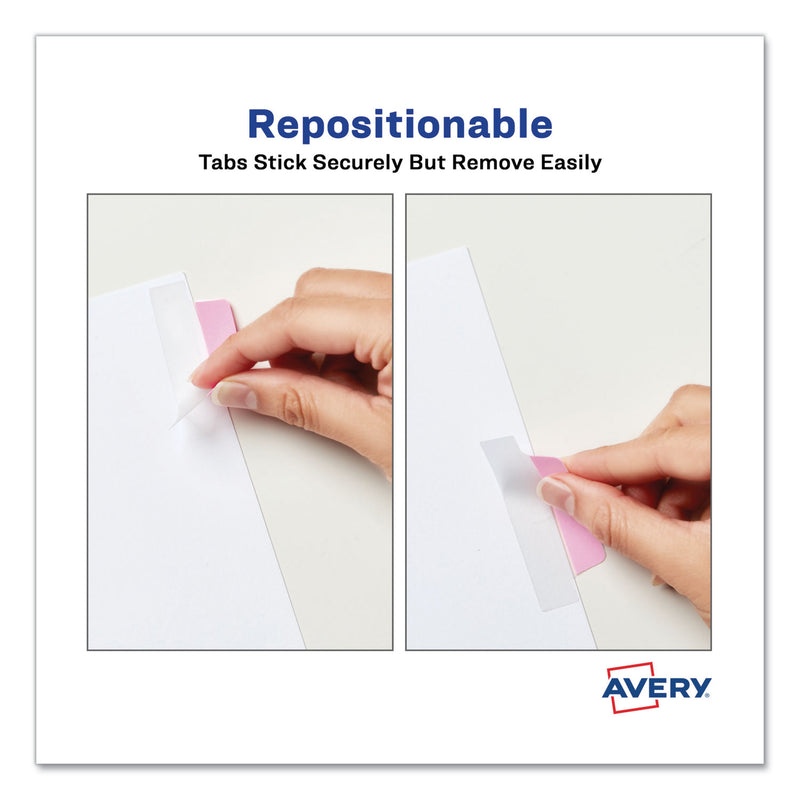 Avery Ultra Tabs Repositionable Tabs, Margin Tabs: 2.5" x 1", 1/5-Cut, Assorted Pastel Colors, 24/Pack
