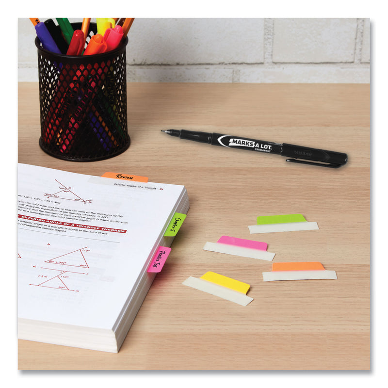 Avery Ultra Tabs Repositionable Tabs, Margin Tabs: 2.5" x 1", 1/5-Cut, Assorted Neon Colors, 48/Pack