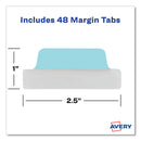 Avery Ultra Tabs Repositionable Tabs, Margin Tabs: 2.5" x 1", 1/5-Cut, Assorted Pastel Colors, 48/Pack