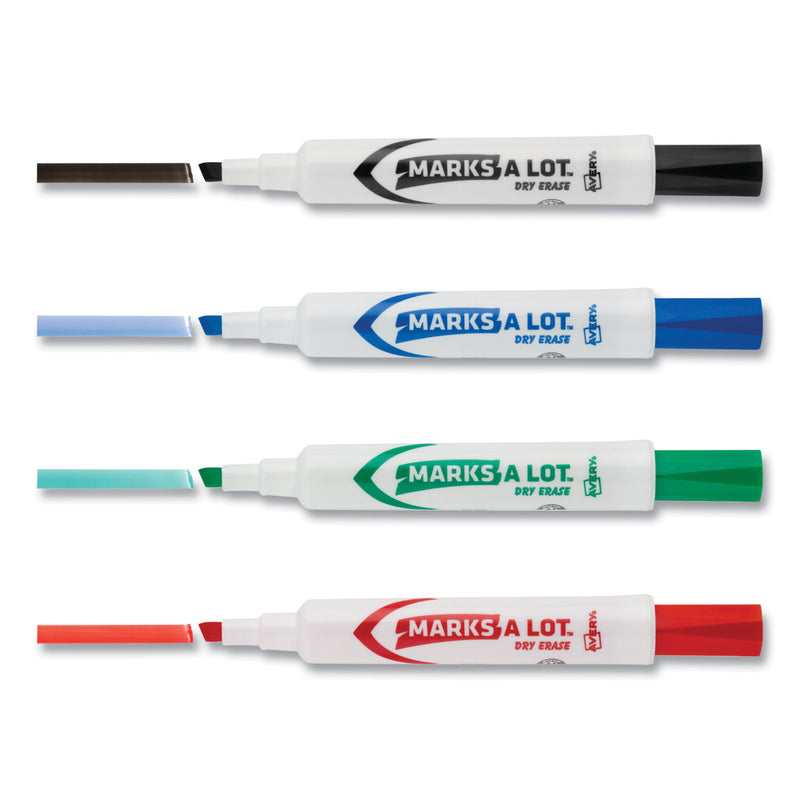 Avery MARKS A LOT Desk-Style Dry Erase Marker Value Pack, Broad Chisel Tip, Assorted Colors, 24/Pack (98188)