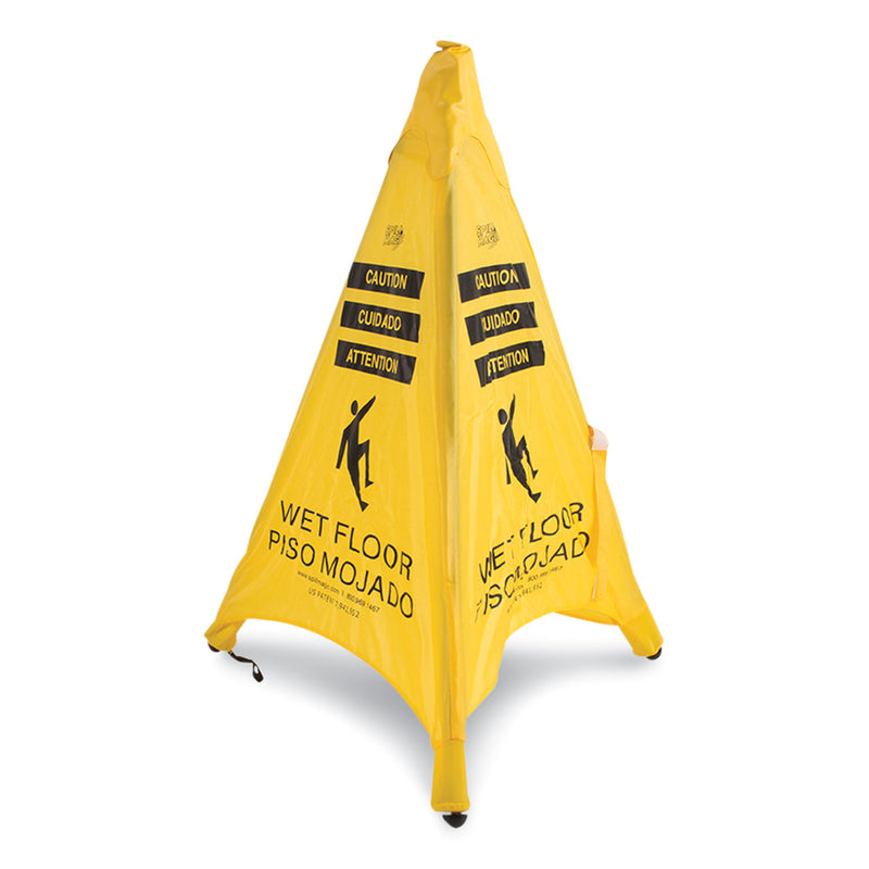 Spill Magic Pop Up Safety Cone, 3 x 2.5 x 20, Yellow