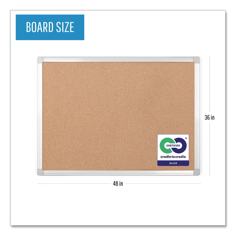 MasterVision Earth Cork Board, 36 x 48, Aluminum Frame